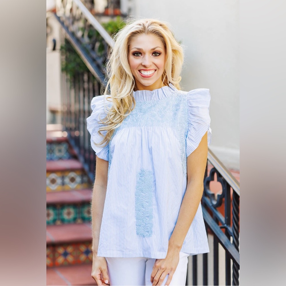 The Parker Ruffle Neck Top